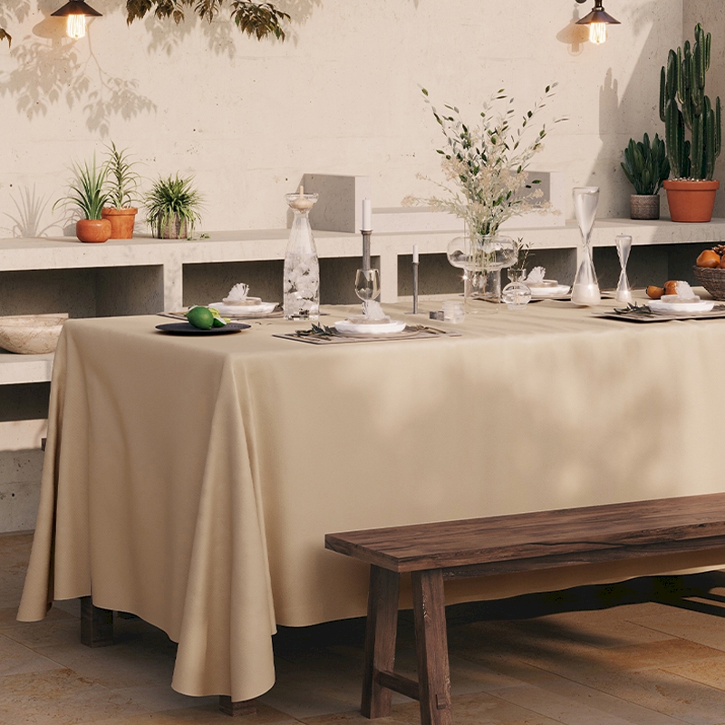 Nappe De Table Rectangulaire Imperméable Aspect Lin 135X135Cm Crème Kyeu Mlzb 135135 10 Nappe De Table Rectangulaire Imperméable Aspect Lin 135X135Cm Crème Kyeu Mlzb 135135 10