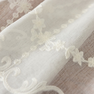 Voilage Luxe Broderie Grande Fleur