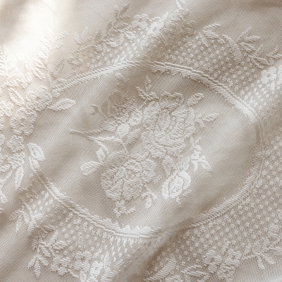 Voilage Soline, Voilage De Fenêtre En Dentelle, Blanc