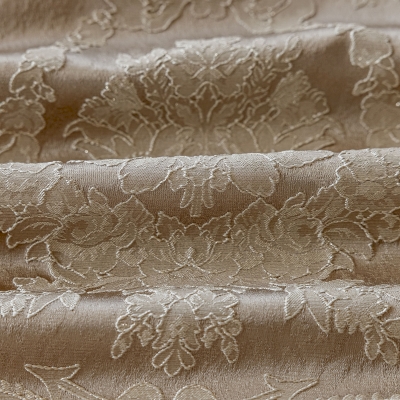 Jacquard Fabric Curtain - European Damascus Pattern, Light Brown
