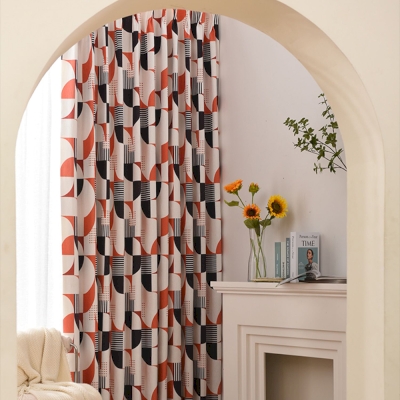 Chenille Geometric Patterned Curtains, Two Colors Available