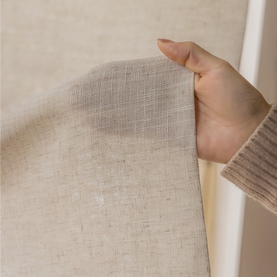 TRANQUIL Custom Natural Linen Light-Filtering Roman Shades