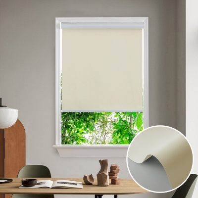 Custom Insulated Waterproof Cassette Roller Shades, Beige Tint