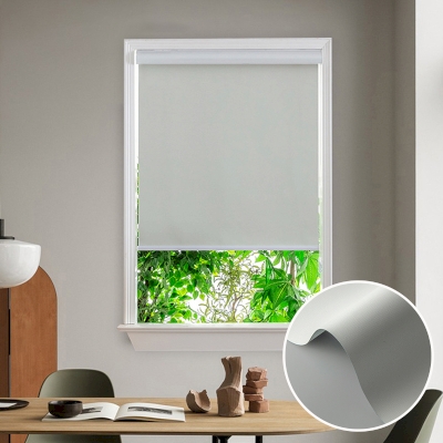 Custom Insulated Waterproof Cassette Roller Shades, Gray Beige Tint