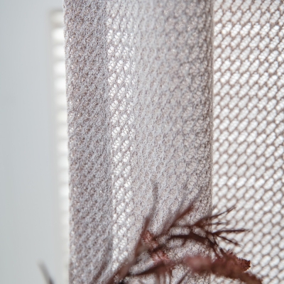 Sheer Cotton and Linen-Like Curtains in Light Purple, Mesh Effect