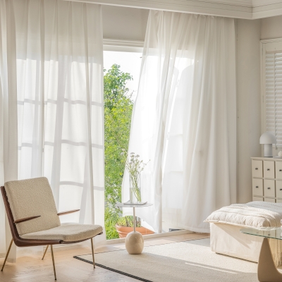 Voilage Blanc, Tissu Piqué Gaufré, Voilage Fenêtre Sur Mesure