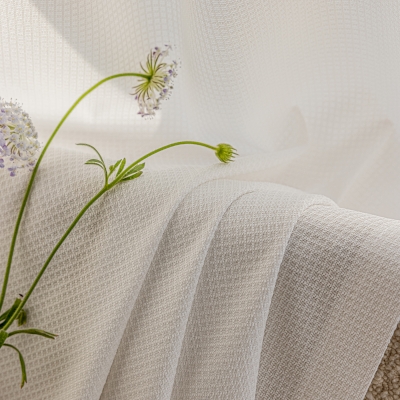 Voilage Blanc, Tissu Piqué Gaufré, Voilage Fenêtre Sur Mesure