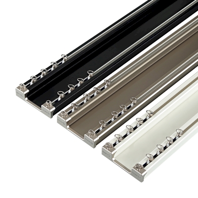 Rail à Rideau Double, Rail Rideau Plafond, Design Silencieux, Rails de Rail De Rideaux En Aluminium Robustes, Rail de Poulie À Double Rangée