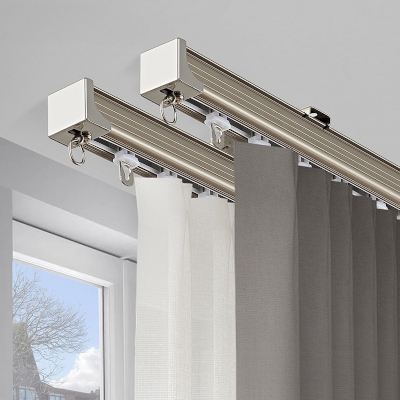 Tringle Rail sur Mesure en Aluminium Épaissi, Fonctionnement Silencieux pour Rideaux