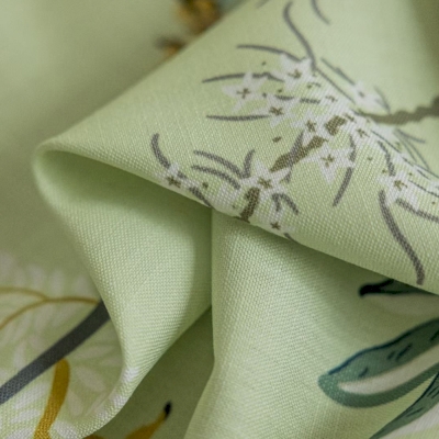 Melodie Curtains, Printed Cotton and Linen Fabric, Children's Curtains with a Forest Concert Theme, Light Filtering Curtains