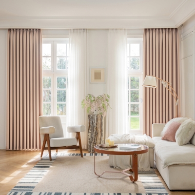 Cleofil Curtain, Luxury Cotton Fabric, Custom Blackout Curtain, Faux Plain Curtain