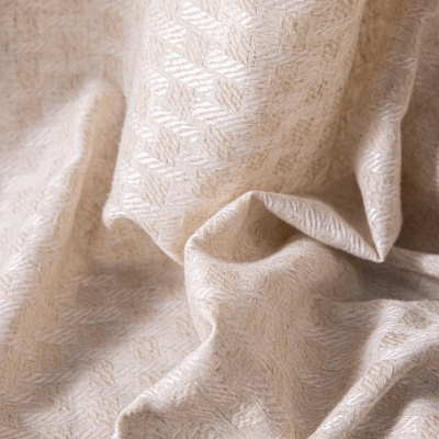 Custom Modern Sheer Curtains Kefalos, Light Linen Look, Fine Cross-Stripe Weave