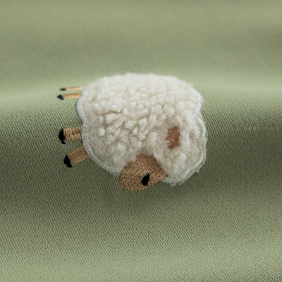 Rideau Sur Mesure, Rideaux Occultants, Toucher Coton et Lin, Rideau Enfant Motif Mouton, Tissu Broderie