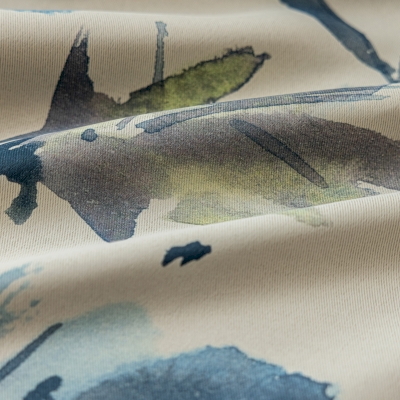 Rideau YURK, Rideau Sur Mesure, Rideau Occultant et Isolant, Tissu Imprimé, Motif Floral à L'encre