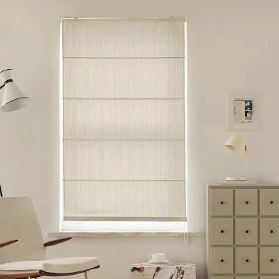 LOFT Plush Boucle Fabric Custom Light-Filtering Roman Shade