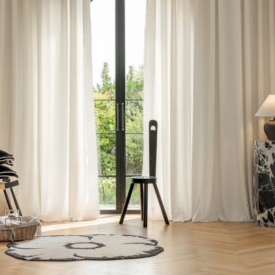 Sienna Sheer Curtain, Lightweight Linen and Polyester Sheer Curtain, Custom Made Sheer Curtain