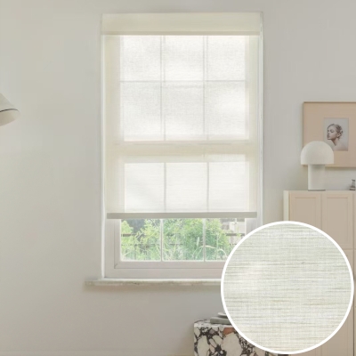 SERENA Linen and Manila Fiber Custom Light-Filtering Roman Shades