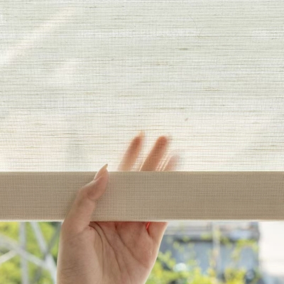 SERENA Linen and Manila Fiber Custom Light-Filtering Roman Shades