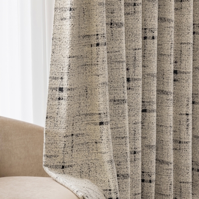 Custom Blackout Curtains, Textured Wool-Blend Jacquard, Modern Abstract Weave – PAPAGO Curtains