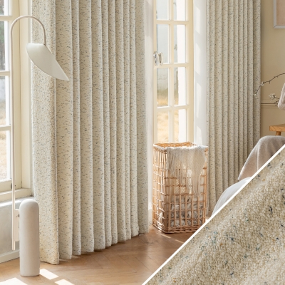 Aurora Custom Curtain, Wooly Loop, Colorful Confetti