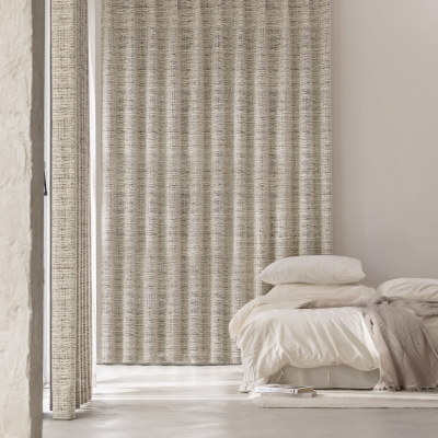 Skadi Custom-Made Curtain, Wool Blend, Mineral Flake Stripes
