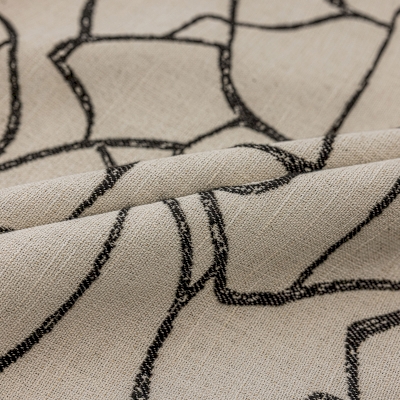 Rideau Sur Mesure KAVAN, Tissu Jacquard Signature, Motif Graphique à Lignes Abstraites