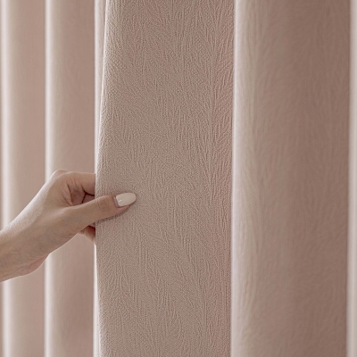 Custom Heavyweight Chenille Curtains, Jacquard Branch and Leaf Pattern, Blackout for Bedroom – OMBRELLE Curtains