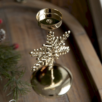 Bougeoir de Noël en Métal Doré, 6 Modèles au Choix
