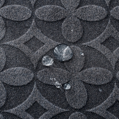 AURENCE Custom-Made Curtain, Water-Repellent Sculpted Velvet, Relief Quatrefoil Pattern