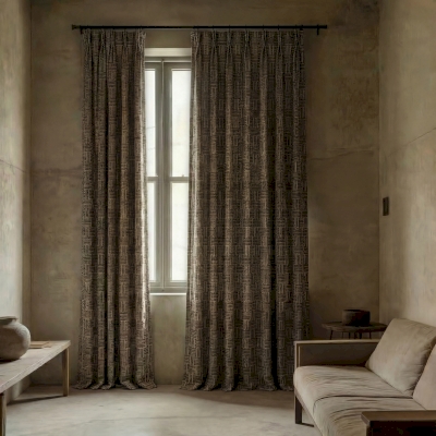 Rideau Sur Mesure TREVIA, Tissu Texturé Aspect Lin, Motif Tressé Structuré