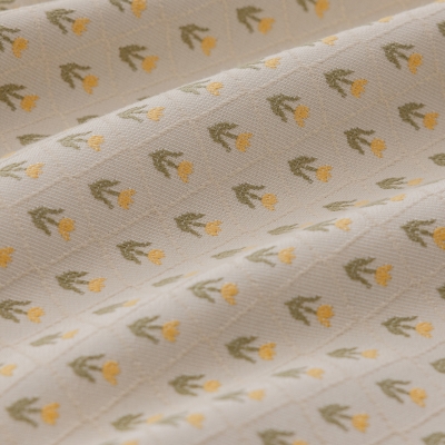 LYSIA Custom-Made Curtain, Textured Jacquard Fabric, Tulip and Embossed Diamond Pattern