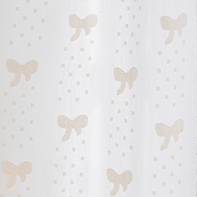 LORINA Custom-Made Sheer Curtain, Cotton Linen Blend Jacquard, Fancy Knot and Polka Dot Pattern
