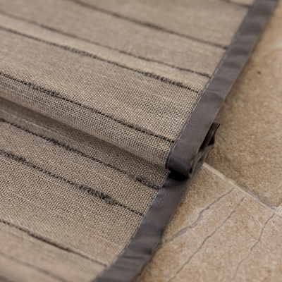 Custom Roman Shade LINIARA, Linen Fabric with Textured Horizontal Stripes