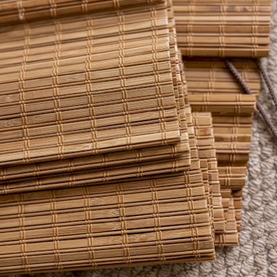 Custom Roman Shade BAMORA, 100% Natural Bamboo, Fine Weave with a Zen-Inspired Natural Look