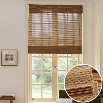Custom Roman Shade BAMORA, 100% Natural Bamboo, Fine Weave with a Zen-Inspired Natural Look