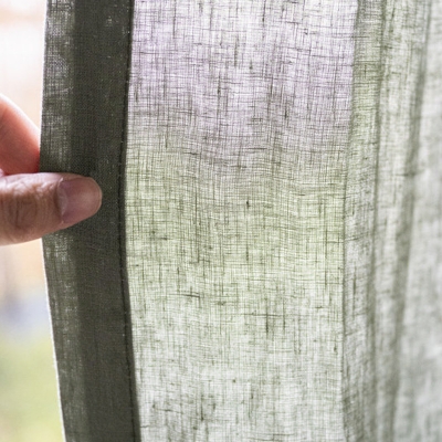 Rideau Sur Mesure LENVIA, 100 % Lin Naturel, Lumière Filtrée, Plusieurs Coloris