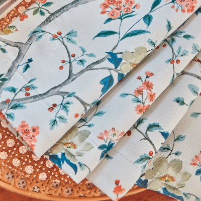 ALOUETTE Bird & Blossoming Branch Print Custom Thermal Curtains
