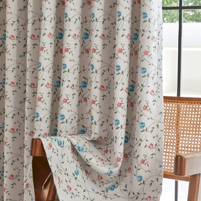 Rideau Occultant Thermique Sur Mesure LIANE, Tissu Imprimé, Rosiers Grimpants