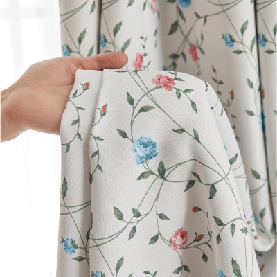 Rideau Occultant Thermique Sur Mesure LIANE, Tissu Imprimé, Rosiers Grimpants