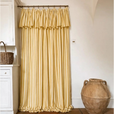 Rideau Sur Mesure BASTIDE, Tissu Coton-Lin, Rayures Verticales