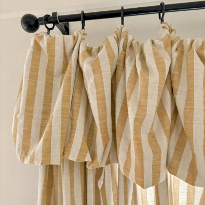 Rideau Sur Mesure BASTIDE, Tissu Coton-Lin, Rayures Verticales
