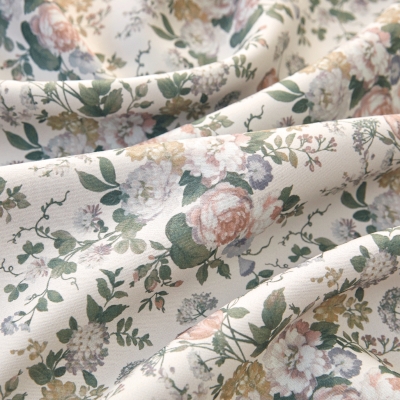 Custom-Made VICTORY Curtain, Printed Fabric, Vintage Roses Pattern