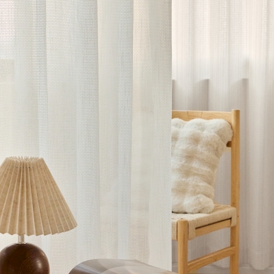 Voilage Sur Mesure ONDÉA, Voile Ajouré Texturé, Tissage Alvéolé Blanc Doux
