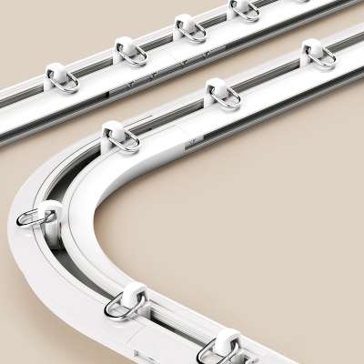 Rail Rideau Encastré Ultra-Fin LUNÉA Sur Mesure, Silencieux et Compatible Wave, avec Accès de Visite