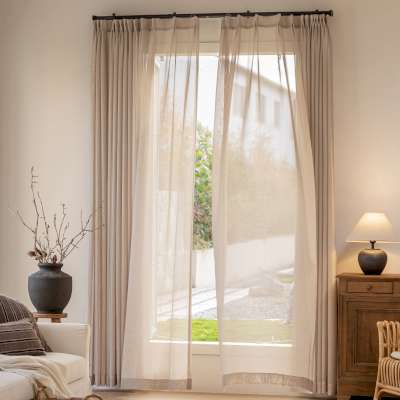 Voilage Sur Mesure CLARÉA, Tissu Épais Peu Froissable, Reflet Subtil