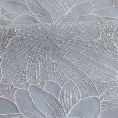 Rideau Sur Mesure NÉLORIA, Tissu Jacquard d’Inspiration Provençale, Motif de Grandes Fleurs Rehaussées de Fils Dorés
